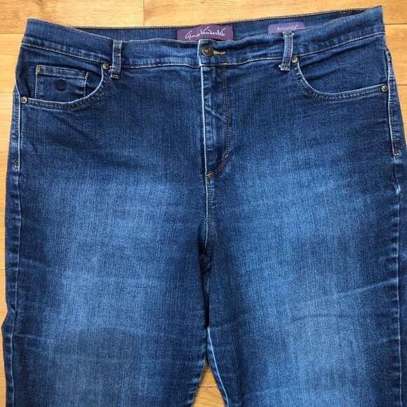 Gloria Vanderbilt Amanda Straight Leg Blue Jeans Size 16W - Picture 3 of 6